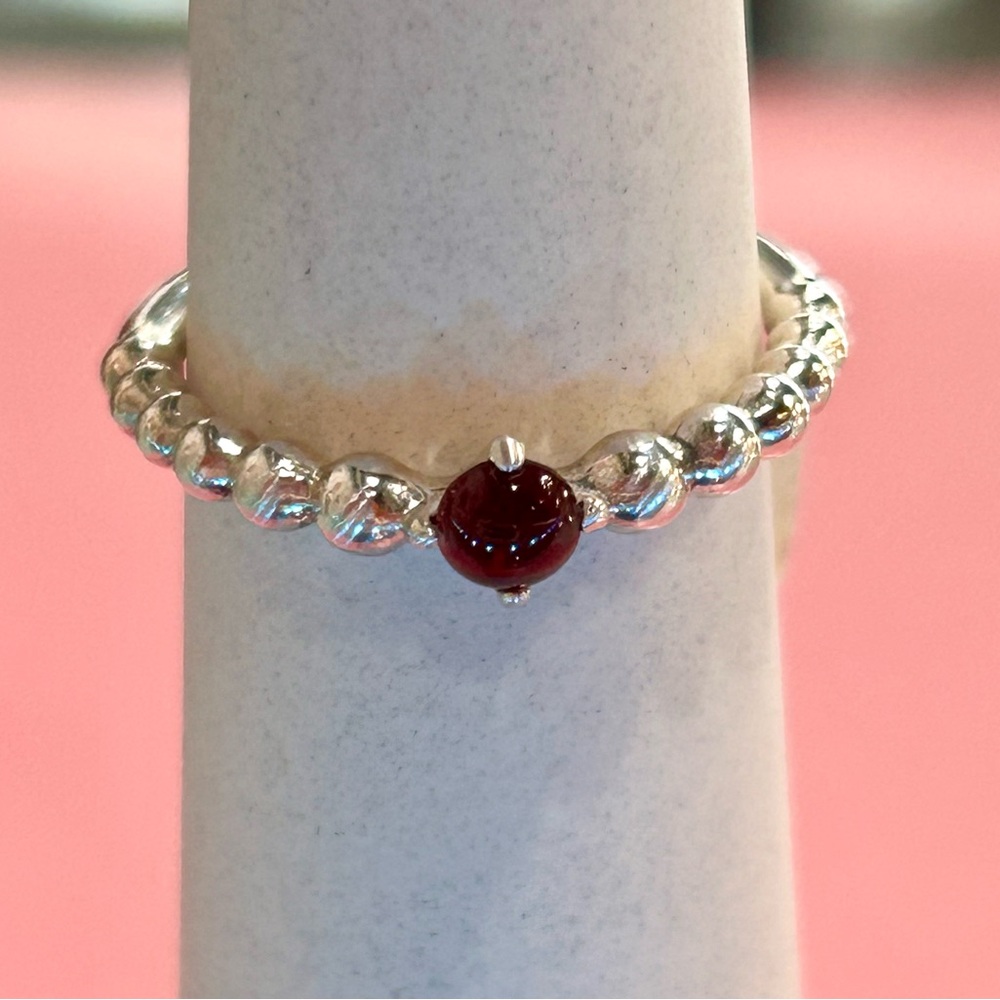 RETIRED January Beaded Birthstone Ring